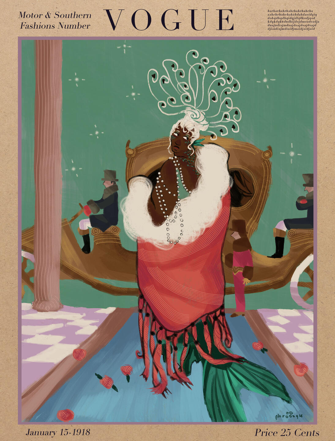 Rehash of Vogue Magazine cover for 1918